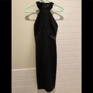 NBD Black dress with sheer fabric cut-outs, XS